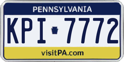 PA license plate KPI7772