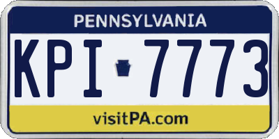 PA license plate KPI7773
