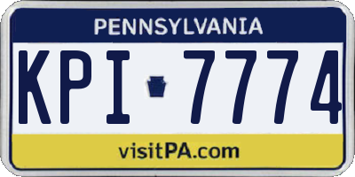 PA license plate KPI7774