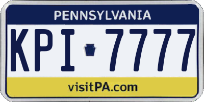 PA license plate KPI7777