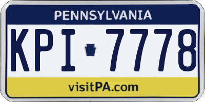 PA license plate KPI7778