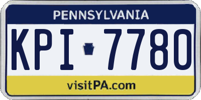 PA license plate KPI7780