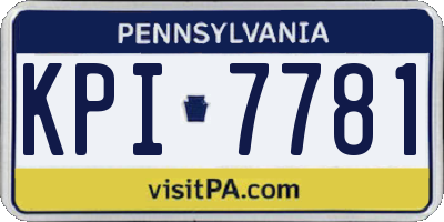 PA license plate KPI7781