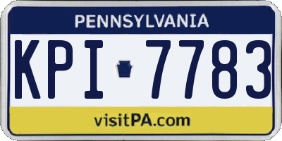PA license plate KPI7783