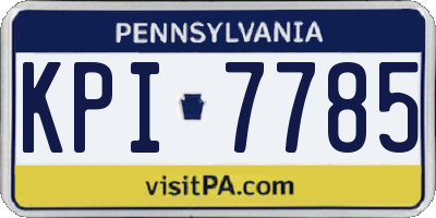 PA license plate KPI7785