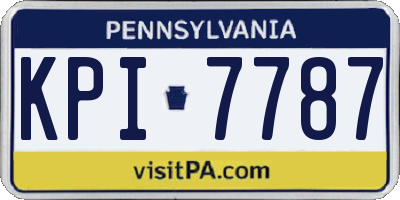 PA license plate KPI7787