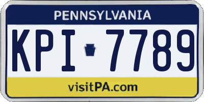 PA license plate KPI7789