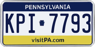 PA license plate KPI7793