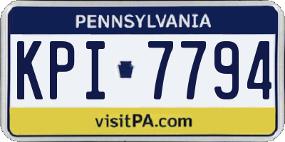 PA license plate KPI7794