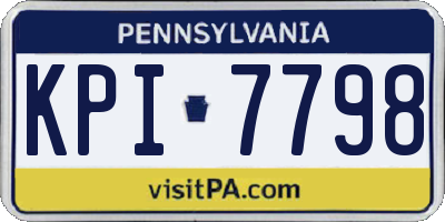 PA license plate KPI7798