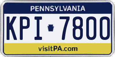 PA license plate KPI7800