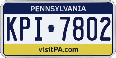 PA license plate KPI7802