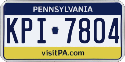 PA license plate KPI7804