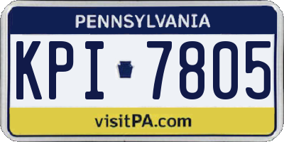 PA license plate KPI7805