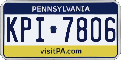 PA license plate KPI7806
