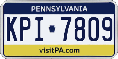 PA license plate KPI7809