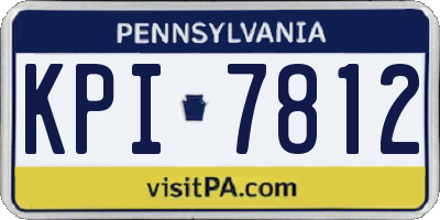 PA license plate KPI7812