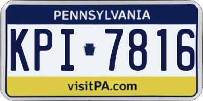 PA license plate KPI7816