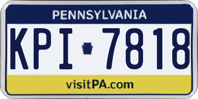 PA license plate KPI7818