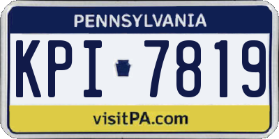 PA license plate KPI7819