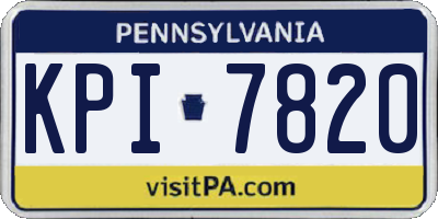 PA license plate KPI7820
