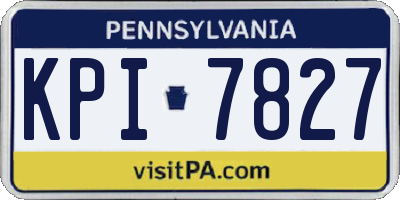 PA license plate KPI7827