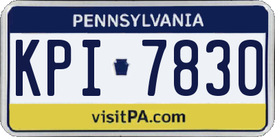 PA license plate KPI7830