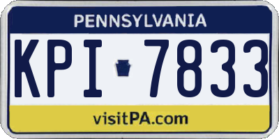 PA license plate KPI7833