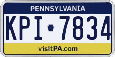 PA license plate KPI7834