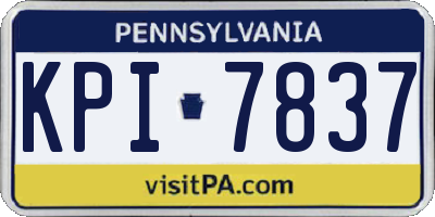 PA license plate KPI7837