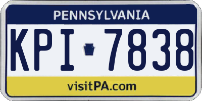 PA license plate KPI7838