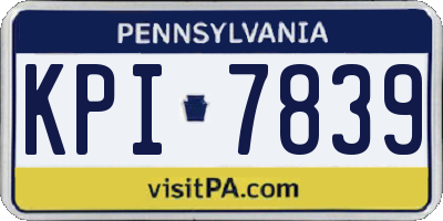 PA license plate KPI7839