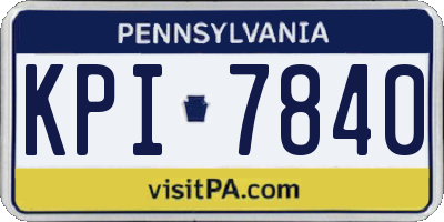 PA license plate KPI7840