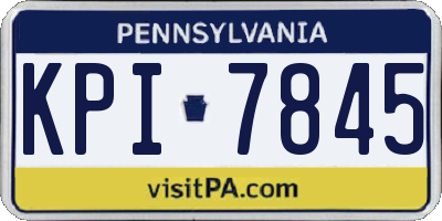 PA license plate KPI7845