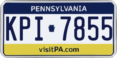 PA license plate KPI7855