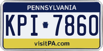 PA license plate KPI7860