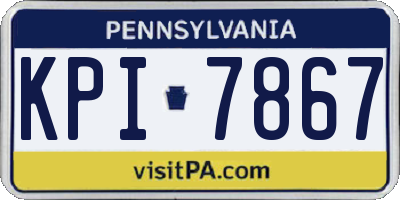 PA license plate KPI7867