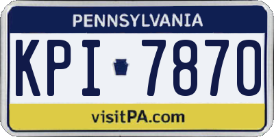 PA license plate KPI7870