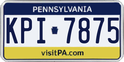 PA license plate KPI7875