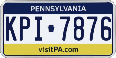 PA license plate KPI7876