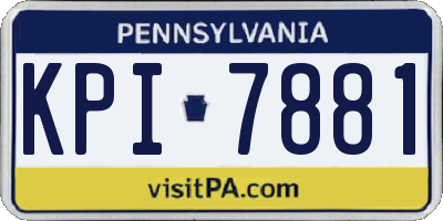 PA license plate KPI7881