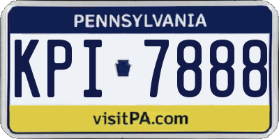 PA license plate KPI7888