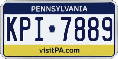 PA license plate KPI7889