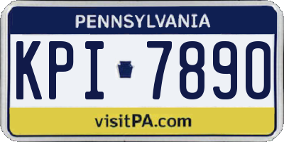PA license plate KPI7890