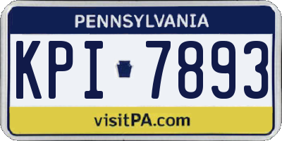 PA license plate KPI7893