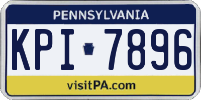 PA license plate KPI7896