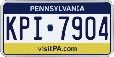 PA license plate KPI7904