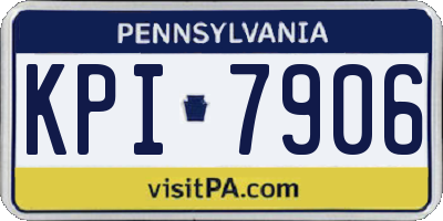 PA license plate KPI7906