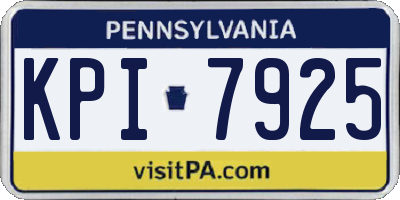 PA license plate KPI7925