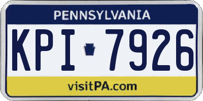 PA license plate KPI7926